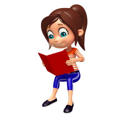 çocuk kız kitap ile