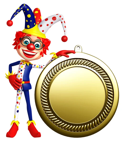 Clown met medaille — Stockfoto