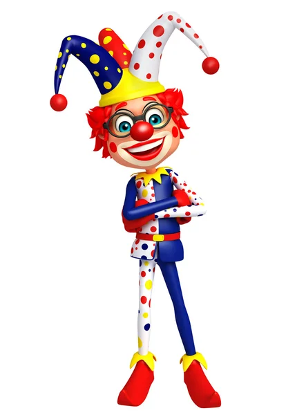 Clown con posa divertente — Foto Stock