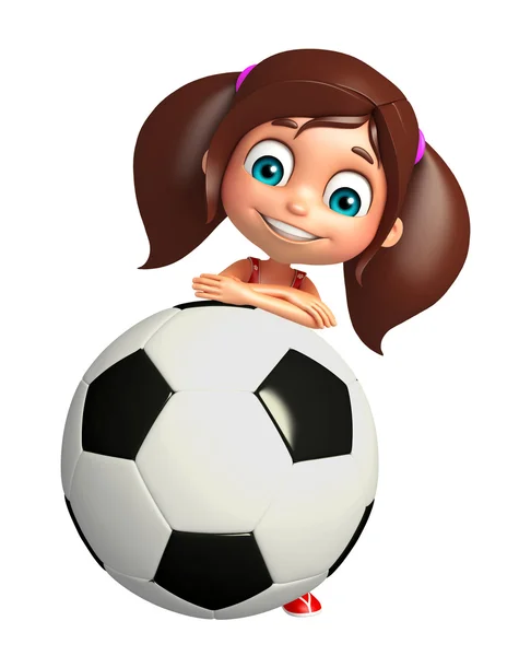 Mädchen mit Fußball — Stockfoto