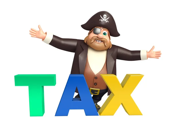 Pirata con cartello fiscale — Foto Stock