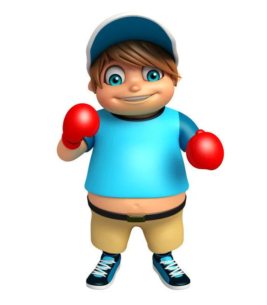 Παιδί αγόρι με γάντια του μποξ — Φωτογραφία Αρχείου