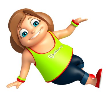 Çocuk kız komik poza sahip