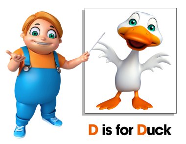 Çocuk çocuk ördek işaret