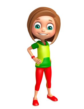 Çocuk kız komik poza sahip