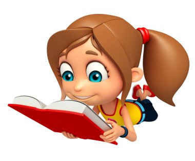 çocuk kız kitap ile 