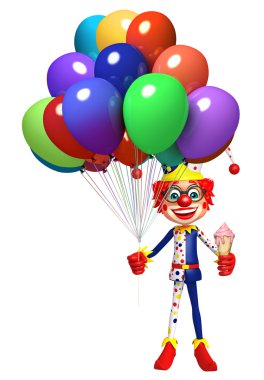 Palyaço balon ve dondurmayla