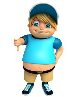 Çocuk çocuk baş parmakları aşağı yukarı