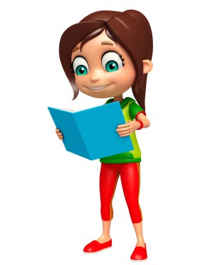 çocuk kız kitap ile