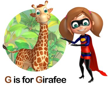 Süper kız Girafee işaret