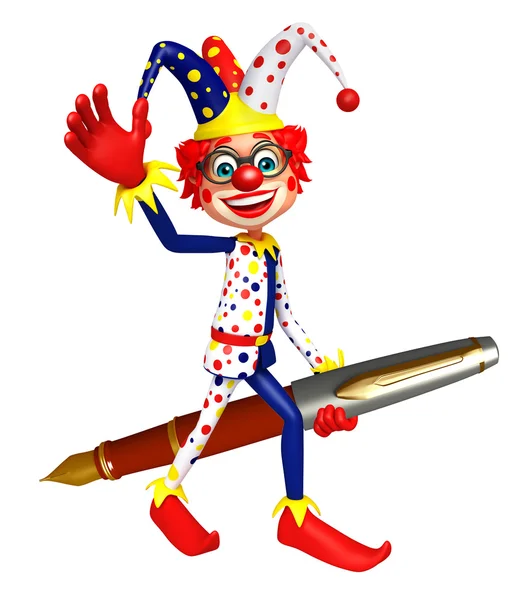 Clown con penna — Foto Stock
