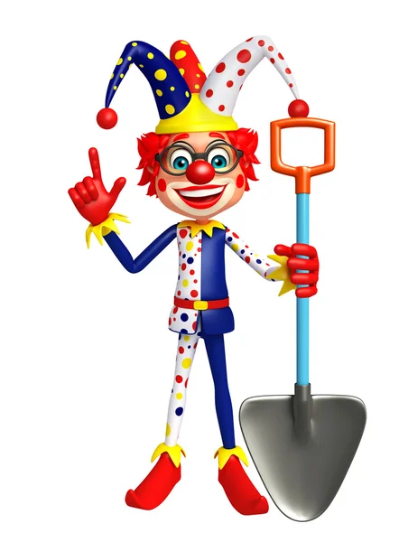 Клоун з копанням лопатою — стокове фото