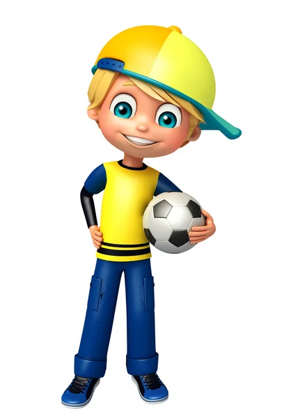 Хлопчик з футболом — стокове фото
