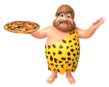 Pizza ile mağara adamı