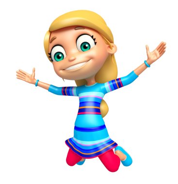 çocuk kızla atlama poz