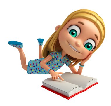 çocuk kız kitap ile 