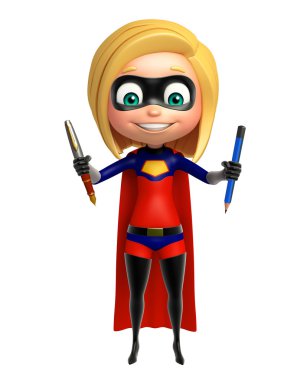 Kalem ve kalem ile süper kız