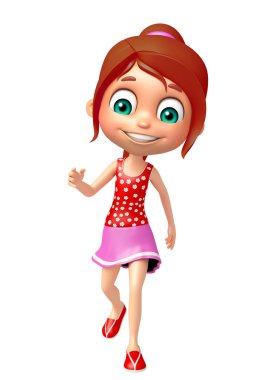 Poz yürüme ile çocuk kız