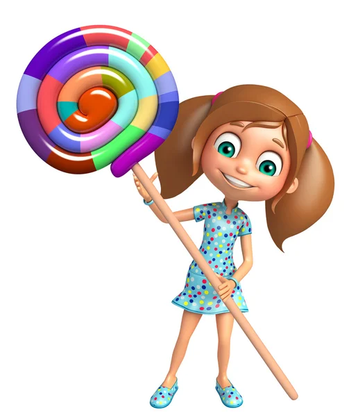 Dziecko dziewczynka z Lollipop — Zdjęcie stockowe