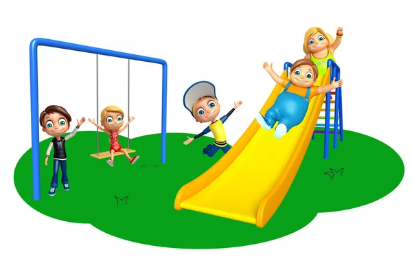 Dziecko chłopiec i dziewczynka z gry w ogrodzie — Zdjęcie stockowe