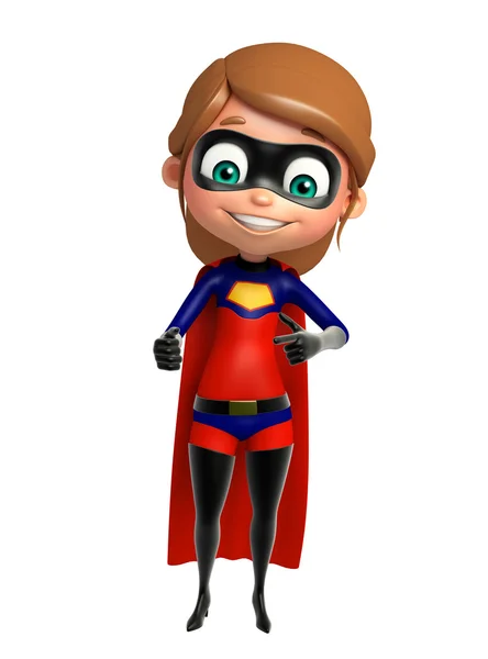 Supergirl with Funny pose — Stock Photo, Image