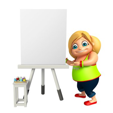 Beyaz tahta çocuk kızla