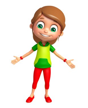 Çocuk kız komik poza sahip