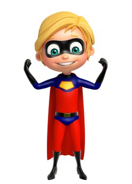 Süper komik poz ile çocuk