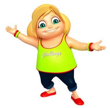 Çocuk kız komik poza sahip