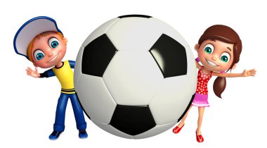 Futbol ile kız ve çocuk çocuk çocuk