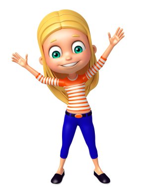 Çocuk kız komik poza sahip