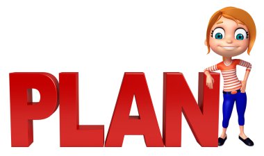 çocuk kız planı işareti ile