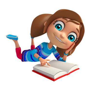 çocuk kız kitap ile 