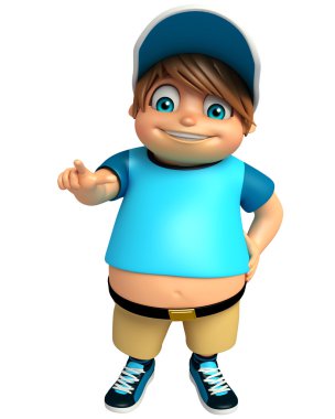 Çocuk boy gösteren poz ile