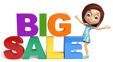 çocuk kız Bigsale işareti ile