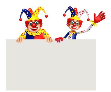 Beyaz tahta ile palyaço