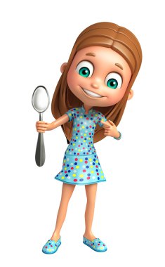 Kaşık ile çocuk kız