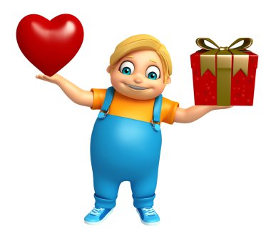 Kalp ve Giftbox çocukla çocuk