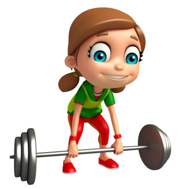 spor salonu ekipman ile çocuk kız