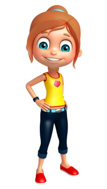 Çocuk kız komik poza sahip