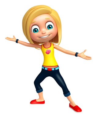 Çocuk kız komik poza sahip