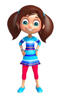 Çocuk kız komik poza sahip