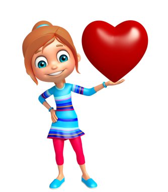 Kalp ile çocuk kız