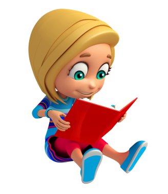 çocuk kız kitap ile 