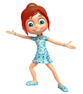 Çocuk kız komik poza sahip