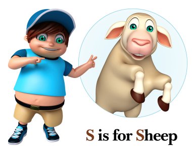 Çocuk çocuk koyun işaret