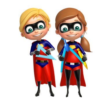 Superboy ve Supergirl pusula ile