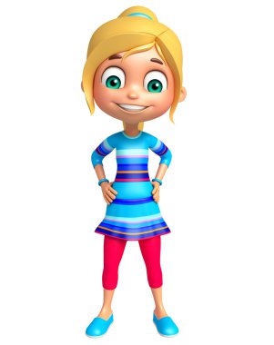 Çocuk kız komik poza sahip