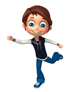 Çocuk çocuk çalışan poz ile