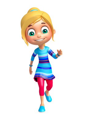 Poz yürüme ile çocuk kız